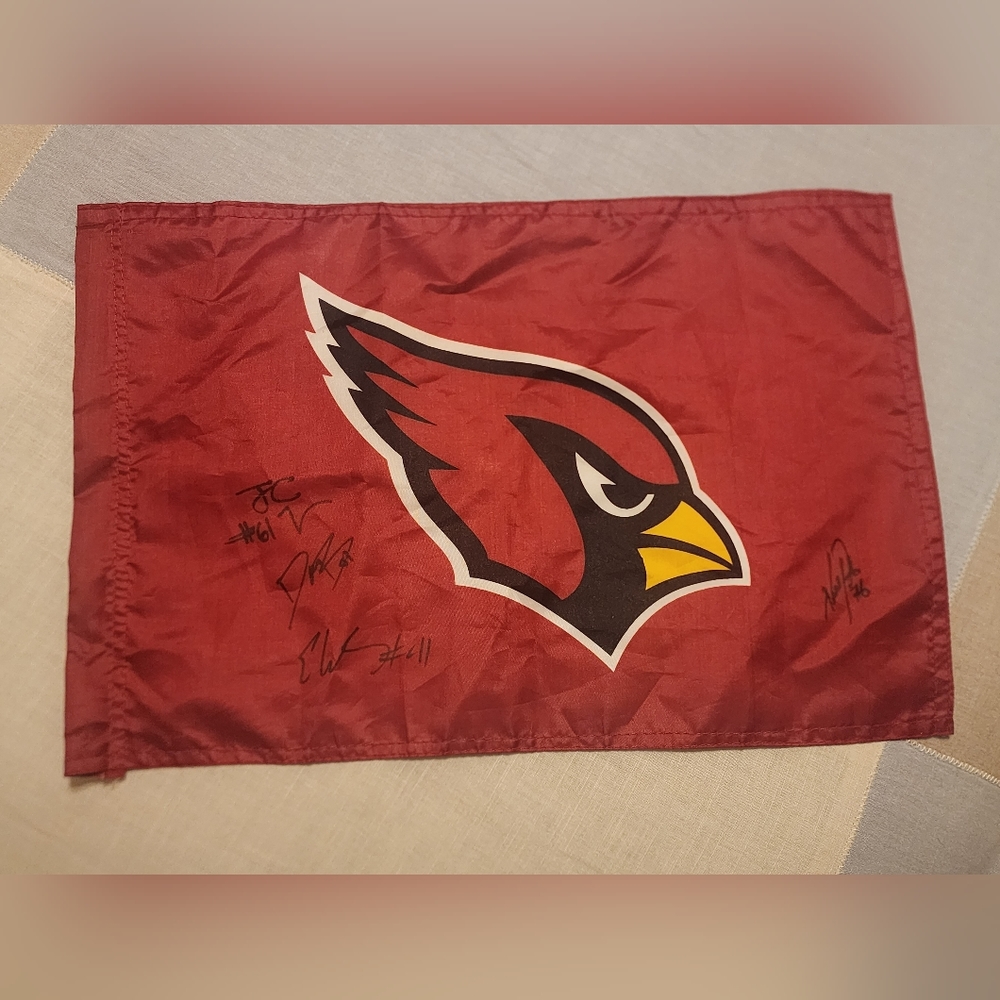 Arizona Cardinals Red Team Logo Flag with Cardinal Head
